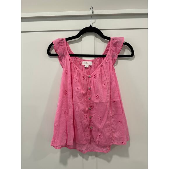 Velvet by Graham & Spencer Eyelet Tank Top Size S - Picture 1 of 3